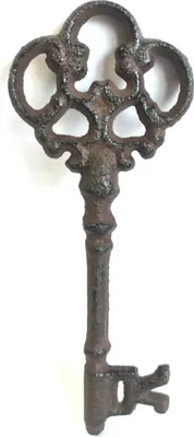 Produktbild von B&S Nostalgischer Dekoschlüssel aus Gusseisen in antik brauner Rostoptik 15 cm