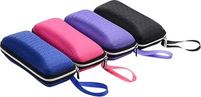 Produktbild von Honeycomb Sunglasses Eye Glasses Case Zipper Bodied Hard Protect Box Holder-Schwarz