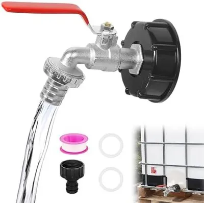Produktbild von IBC Tank Auslaufhahn, 1000l wassertank ibc container, Container Hahn | Mit 3/4 Zoll Anschluss, Regenwassertank Ibc Tank Zubehör, auslaufhahn, für Regenwassertank Wassertank Wasserhahn