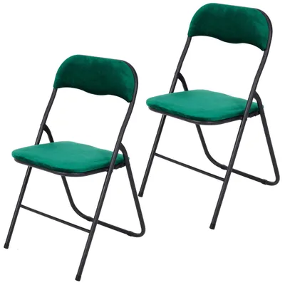 Produktbild von Infinity Goods Klappstühle – 2er-Set – Klappstühle – Samt – Esszimmerstühle – Klappstühle – 43 x 47