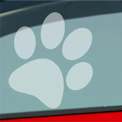 Produktbild von Auto Aufkleber Hundepfote Pfote Hund Fote Tatze 10x11 cm Milchglas Sticker Heckscheibenaufkleber