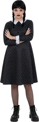 Productafbeelding van Smiffys - Verkleedpak voor meisjes - Schooluniform SM2659 (110-116) (Zwart/Wit)