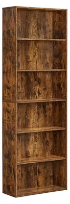 Obrázok produktu pre Knižnica – regál – hnedá – 6 políc – 24 x 60 x 178,5 cm