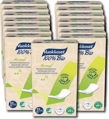 Produktbild von Vuokkoset Slipeinlagen 100% bio - 26 Stück