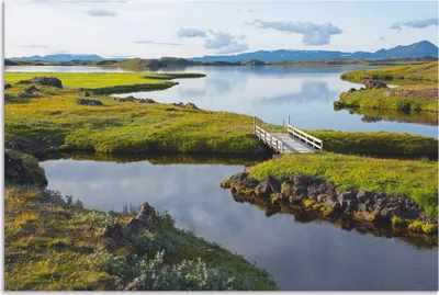 Produktbild von ARTland Wandbild Alu für Innen & Outdoor Myvatn Größe: 120x80 cm