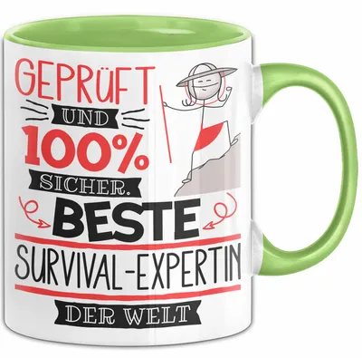 Produktbild von Beste Survival-Expertin Der Welt Tasse Geschenk für Eine Survival-Expertin  Und Sicher Geschenkidee Geburtstag Weihnachten (Grün)