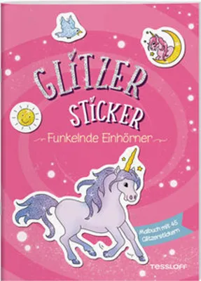 Produktbild von Glitzer-Sticker Malbuch. Funkelnde Einhörner