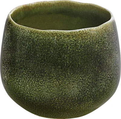 Produktbild von Dehner Blumentopf Linn, Ø 24 cm, Höhe 23 cm, Keramik, lasiert, dunkelgrün