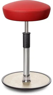 Produktbild von Sitz- Stehhocker Free Tall Hutsitz skai Kunstleder Rot chrom /cremeweiß.