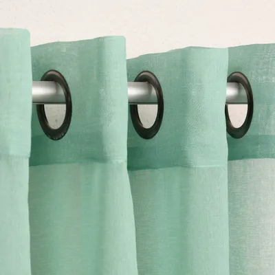 Produktbild von Ösengardine einfarbig Voile Struktur mintgrün 135x260cm