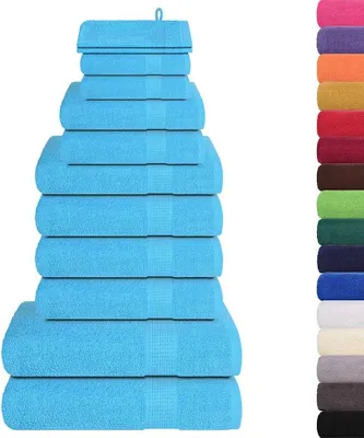 Produktbild von vidaXL 12-tlg. Handtuch-Set FROGN Türkis 360 g/m²