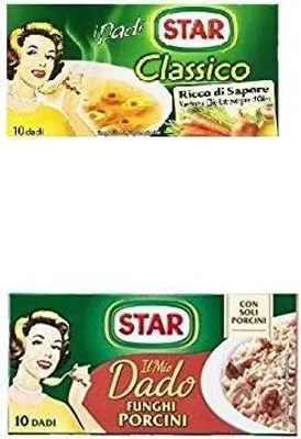Produktbild von 3x Star dado funghi porcini + 3x Star classico Steinpilze Suppenwürfel Brühe