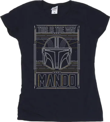 Immagine prodotto di Star Wars - Maglietta da donna "The Mandalorian The Way" BI43361 (S) (blu navy)
