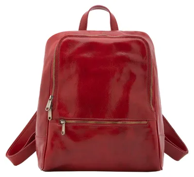Immagine prodotto di Borsa a tracolla da donna, in vera pelle, forma rotonda, prodotta in Italia. Chiusura con zip e scomparti interni