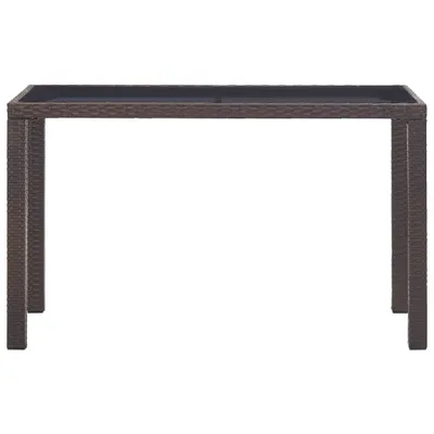 Image de vidaXL Table de jardin marron 123x60x74 cm Poly rotin