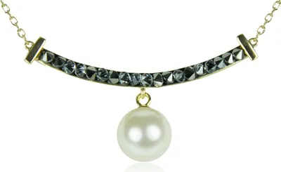 Produktbild von LUISIA Goldene Halskette mit schwarzen Zirkonia | 925 Silber