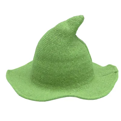 Produktbild von Damen Hexenhut, gestrickte Wollmütze für Halloween, Party, Maskerade, Cosplay, Kostüm, Zubehör und Alltag