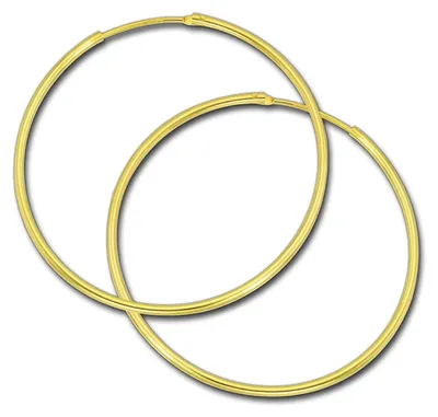 Image de Boucles d'oreilles créoles en or jaune, 44 mm, modèle Simply, en or jaune 333, bijoux authentiques, référence D3GDO0034Y