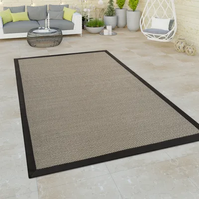 Produktbild von In- & Outdoor Teppich Balkon Terassen, Sisal Optik, Grau Grün in versch. Farben Grösse 280x380 cm
