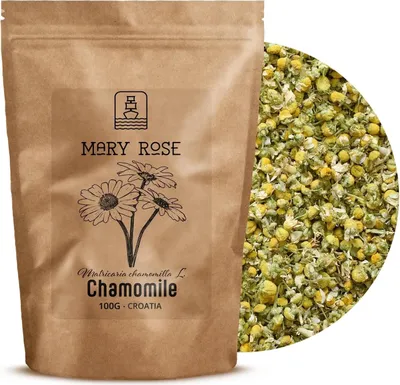 Produktbild von Mary Rose - Kamillenblüten 100g - 100% Getrocknete Blütenköpfe - Sorgfältig Selektiert,  - Wohlriechend, Vielseitig Anwendbar