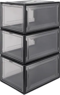 Immagine prodotto di Sneakerbox - Scatole trasparenti per scarpe con magneti - Organizer per scarpe e espositore - Set per scarpe e conservazione - Set da 3