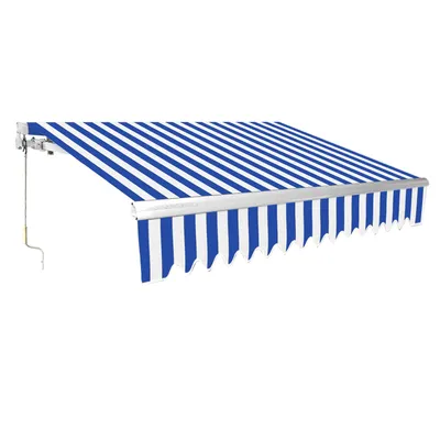 Immagine prodotto di Jiubiaz tenda da sole tenda da sole braccio pieghevole tenda da sole balcone tenda da sole protezione morsetto tenda da sole resistente ai raggi UV finestra balconi giardino impermeabile protezione UV blu 350x300cm
