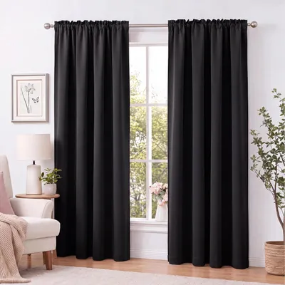 Produktbild von Kräuselband-Vorhang 140x245cm #9009 schwarz