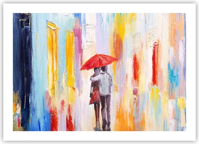 Produktbild von Poster - Poster ohne Rahmen - Liebhaber Regenschirm - 70x50 cm - Wand Bild - Wanddeko - Wandbilder - Kunstposter - Wandposter - Bilder - Kunstdruck - Wanddekoration - Wandbild - P2XAA70x50-3692