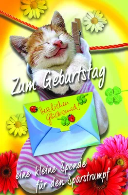 Produktbild von Geburtstag Geldkarte - Glückwunschkarte im Format 11,5 x 17