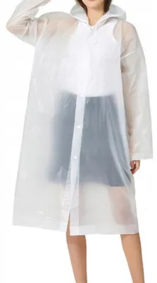 Produktbild von Regenmantel - Universal - Kapuzenumhang - Wasserdicht - Poncho - Weiß