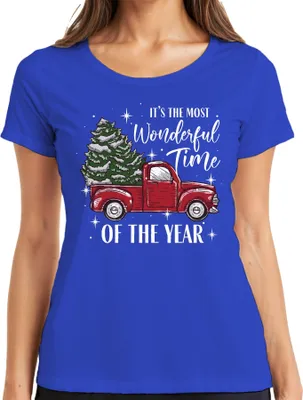 Produktbild von Most Wonderful Time of the Year - Weihnachten Weihnachtsgeschenk Christmas Damen T-Shirt, Blau, S