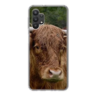 Produktbild von MuchoWow® Handyhülle Schutzhülle Hülle für Samsung Galaxy A32 5G Schottische Highlander - Tiere - Gras Silikon Softcase Handy Hülle - Softcase