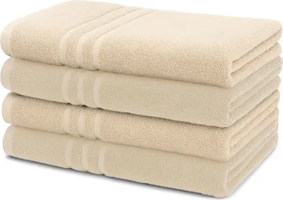 Produktbild von 4er-Set Handtücher 50x100cm Taupe 100% Baumwolle, 450g/m² extra saugfähig