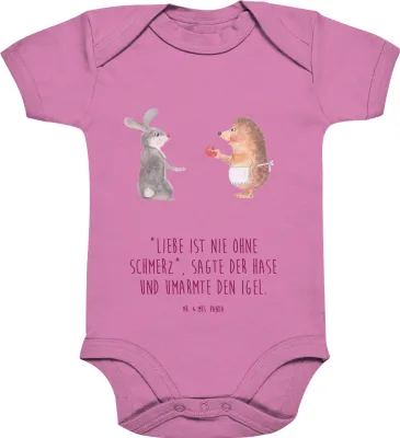 Produktbild von Mr. & Mrs. Panda babykleidung body Hase Igel 6. - 12. Monat - Bubble Gum Pink - Geschenk, Trennungsschmerz, Babystrampler, Strampler, Trösten, Lustige Sprüche, Babybody