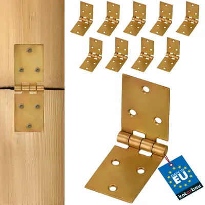 Zdjęcie produktu dla KOTARBAU® Zawias Budowlany Splatany Skrzyniowy Stalowy Ocynkowany Złoty 150 X 35 MM Zestaw 10 SZT