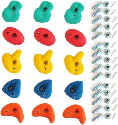 Produktbild von 15er Set Klettersteine klein Klettergriffe für Kletterwand Spielturm
