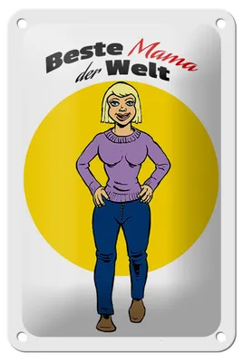 Produktbild von Blechschild Spruch 12x18cm Beste Mama der Welt