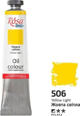 Productafbeelding van Olieverf, lichtgeel, kleur 506, 45 ml - Rosa