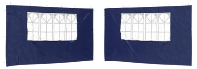 Produktbild von Party Zelt Seitenteil 2 pcs 400 x 195 cm Blau PE und Stahl