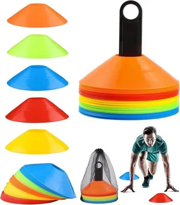 Productafbeelding van Markeringshoedjes Set van 50 - Sporthoedjes voor Voetbal, Hockey, Schaatsen en Handbal in 5 Kleuren