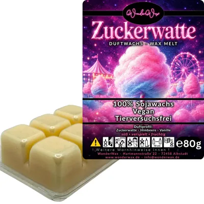 Produktbild von WonderWax Duftwachs Wax Melts für Duftlampe, 6 Würfel Duftmelt Wachsmelt Sojawachs Duftwachs Würfel für Raumdüfte, Wachs Duftöl Winter Indoor Schmelzen für Aromalampe Zuckerwatte