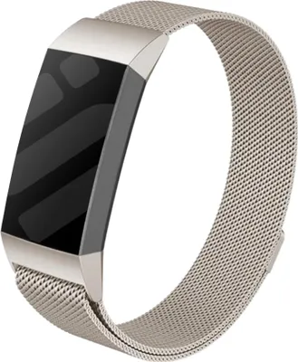 Produktbild von Strap-it Luxury Milanese Armband - passend für Fitbit Charge 3 / Fitbit Charge 4 - starlight - Größe: Größe L