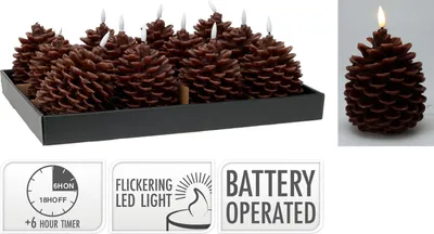 Produktbild von LED-Kerze in Form einer Wachskegel 13 cm