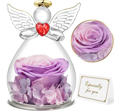 Produktbild von Ewige Rose Engel Geschenk für Mama Oma, Forever Rose im Glas, Geburtstagsgeschenk für Frauen