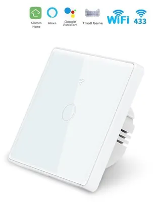 Produktbild von WLAN-fähiger, berührungsempfindlicher Wandtaster, einfach, weiß - Silumen Home
