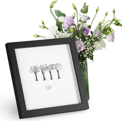 Image de Casa Chic Cadre Photo Carré 20 x 20 cm, Cadre Bois, Cadres photo Maison, Porte Photo Mural, Cadre Decoration Murale Pele Mele, Affichage Vertical/Horizontal, avec Protection Verre et Passe Partout