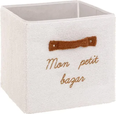 Produktbild von Aufbewahrungskorb fluffy weiß 29x29cm  - Atmosphera créateur d'intérieur