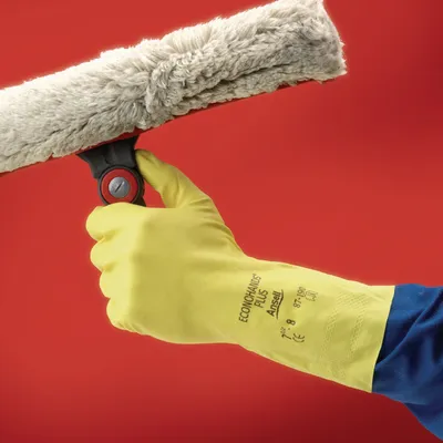 Obrázok produktu pre Rukavice EN420 Kat. I Econohands Plus 87-190 veľkosť 8,5-9 bavlnený velúr s latexom