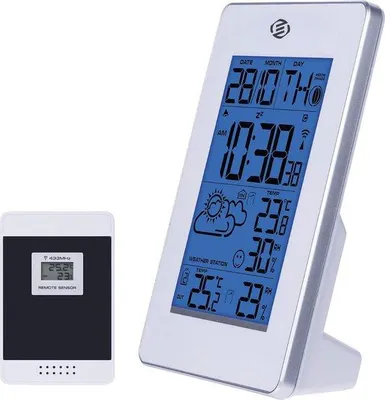 Image de Station météo portable - sans fil - Thermomètre, baromètre, hygromètre - Capteur extérieur - Température - Prévisions