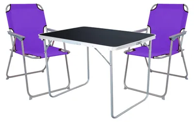 Produktbild von 3-tlg Camping Set Gartenmöbel Campingtisch + 2 Campingstuhl Klappstuhl